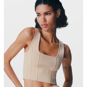 Zara crop top, tan color in size M